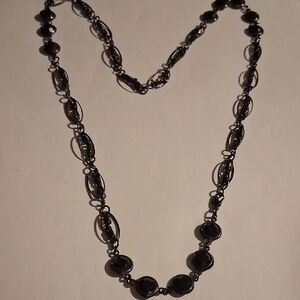 Axcess Black Oval Beaded Necklace